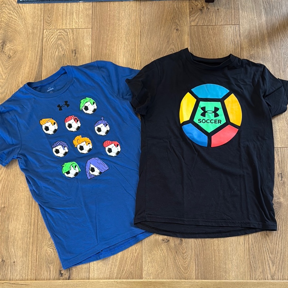 Under Armour Kids' Blue and Black Soccer T-Shirts